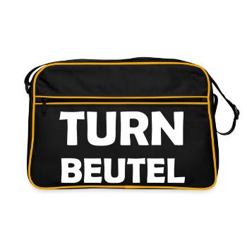 Turnbeutel - Retro Tasche - Schwarz/Gold - Vorne