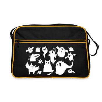 Cute Scary Monsters - Halloween - Retro Bag - black/gold - Front