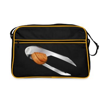 Noyer dans un casse-noisette – motif classique de Noël - Sac Retro - noir/or - Devant