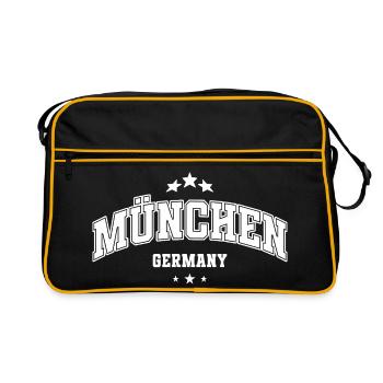 Munich, Allemagne, Collège de style vintage - Sac Retro - noir/or - Devant