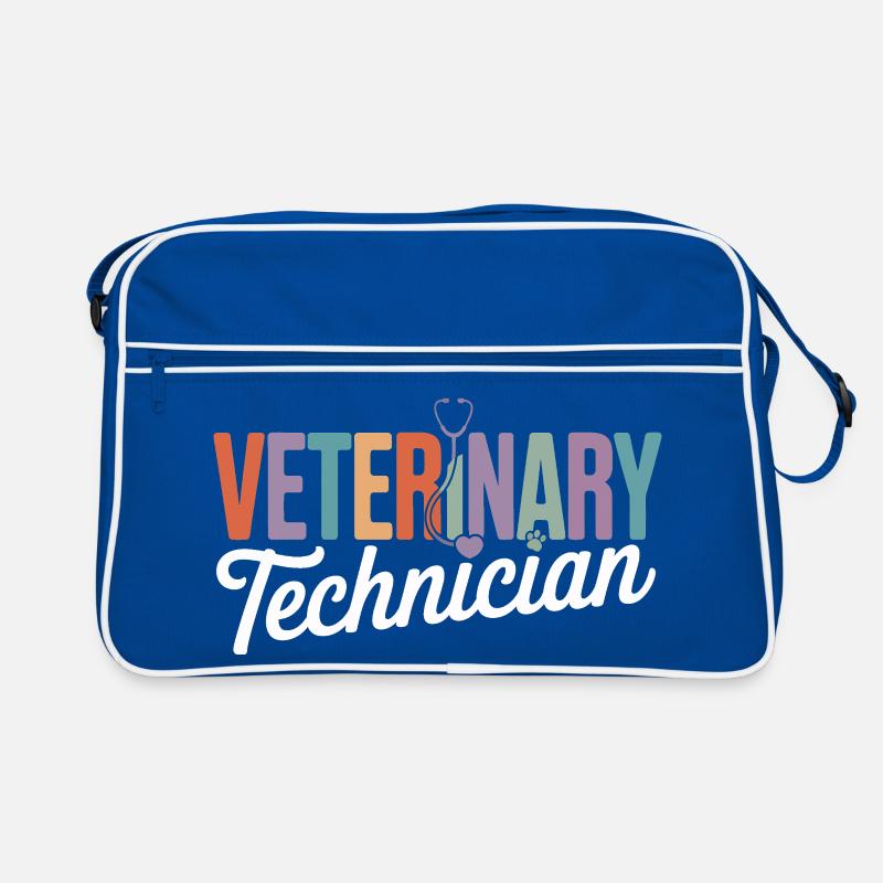 Tiermedizinischer Techniker Regenbogen-Logo Retro Tasche