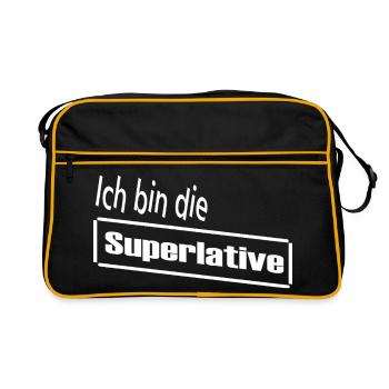 Je suis le Superlatif / Déclaration / Dire - Sac Retro - noir/or - Devant