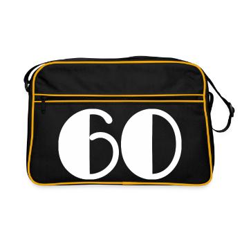 60. 60 YEARS. 60th ANNIVERSARY. 60TH BIRTHDAY. - Retro Bag - black/gold - Front