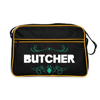 Police vintage à flair boucher - Sac Retro - noir/or - Devant