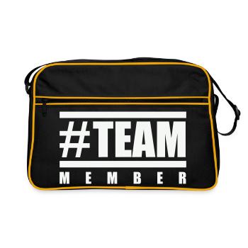 team_member_hashtag- - Retro Tasche - Schwarz/Gold - Vorne
