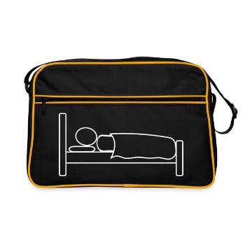 Stick man in bed - Retro Bag - black/gold - Front