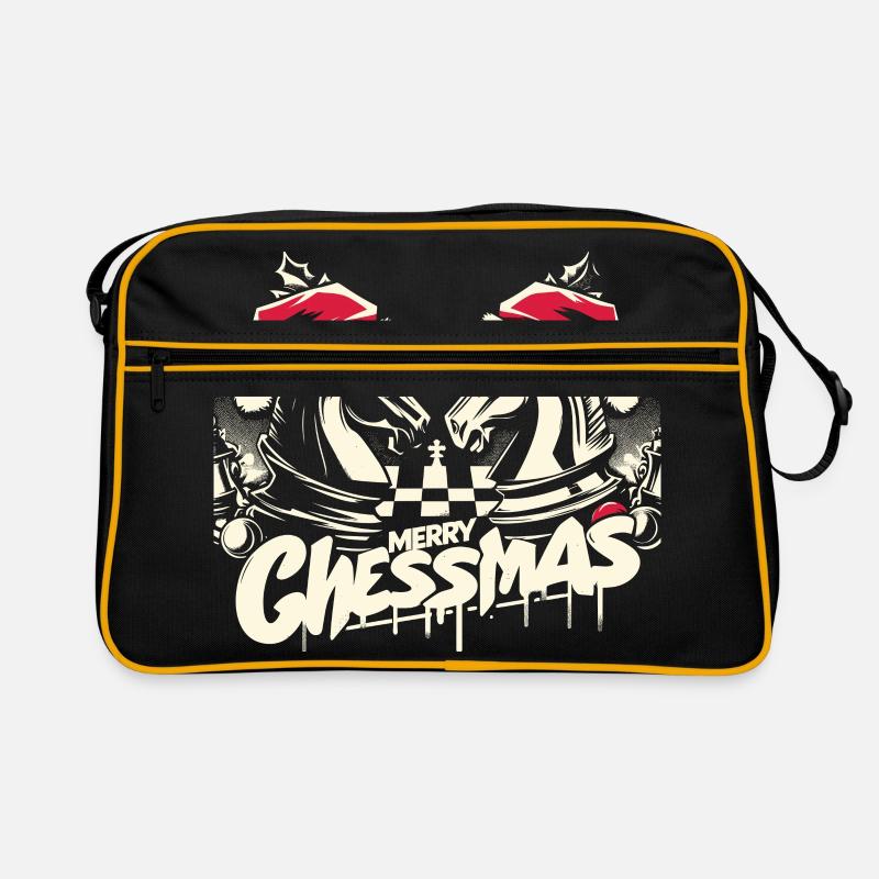 Merry Chessmas Chess Christmas - Retro Bag - black/gold