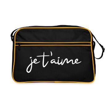 je t'aime - Retro Tasche - Schwarz/Gold - Vorne