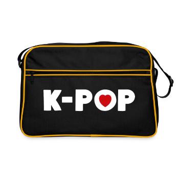 K-Pop Amateur de musique pop coréenne - Sac Retro - noir/or - Devant