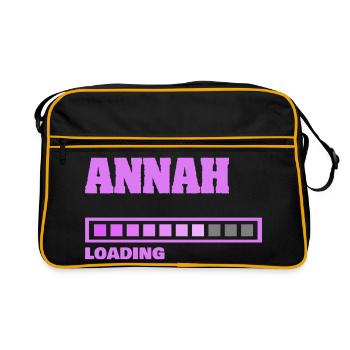 Annah - Retro Tasche - Schwarz/Gold - Vorne