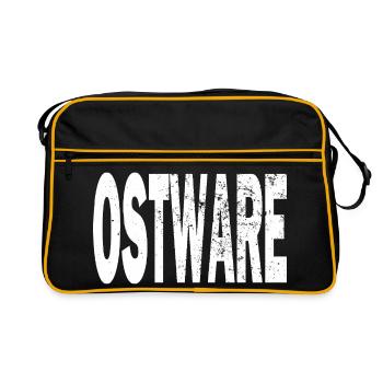 DDR Ostware Fun Ostalgie Gift Pullover Hoodie T-Shirt - Retro Bag - black/gold - Front