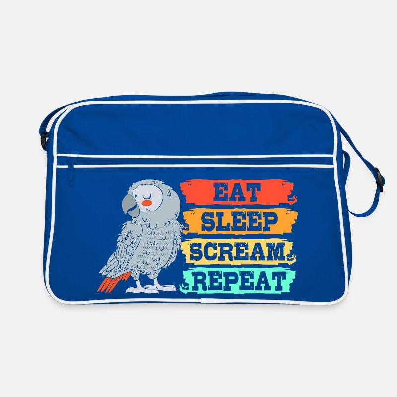 Papagei Grau Retro Tasche