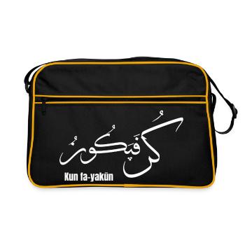 Kun Fa-Yakun Calligraphie Arabe  - Sac Retro - noir/or - Devant
