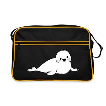 Robbe is dancing - Retro Bag - black/gold - Front