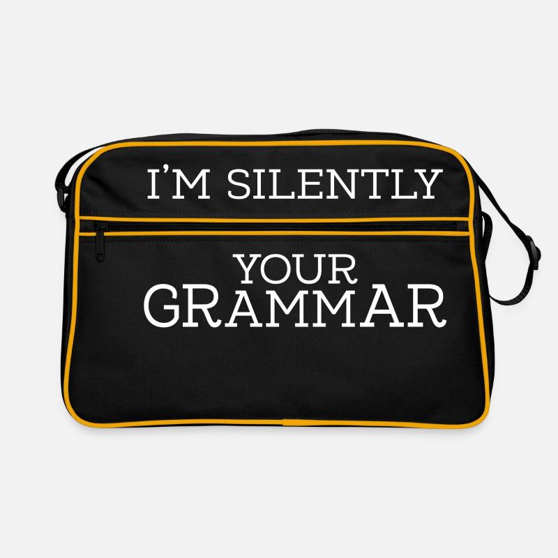 I´m silently correcting your grammar - Retro Tasche - Schwarz/Gold