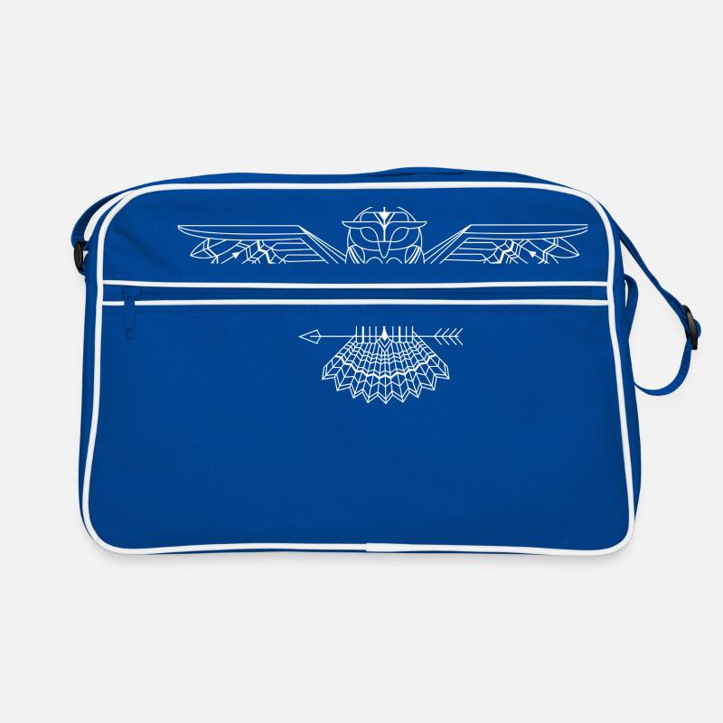 Grafiken weiße Eule Retro Tasche