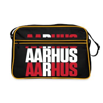 Aarhus Danemark Drapeau - Sac Retro - noir/or - Devant