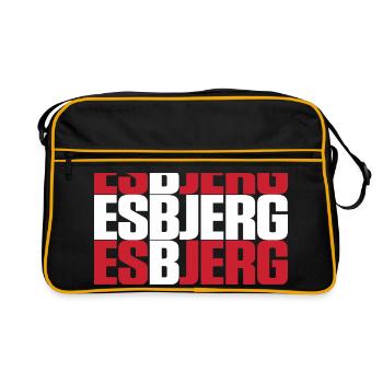 Esbjerg Denmark Flag - Retro Bag - black/gold - Front
