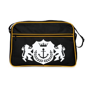 Armoiries de l’ancre royale - Sac Retro - noir/or - Devant