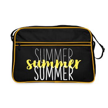 Summer Typo Overlay Gelbes Script - Retro Tasche - Schwarz/Gold - Vorne