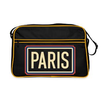 Pariser Retro-Abzeichen-Emblem - Retro Tasche - Schwarz/Gold - Vorne