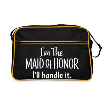 demoiselle d’honneur drôle, je m’en occupe - Sac Retro - noir/or - Devant