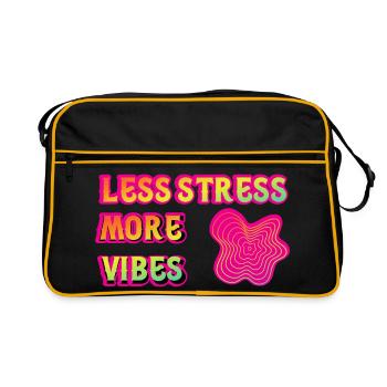 Less Stress More Vibes Neon Psy - Retro Bag - black/gold - Front