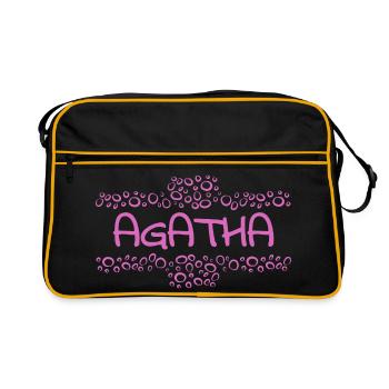 Agatha als Baby - Retro Tasche - Schwarz/Gold - Vorne