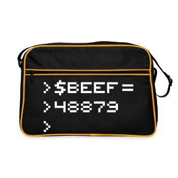 BEEF 8-bit Code Nerd Pixel Terminal Rétro - Sac Retro - noir/or - Devant