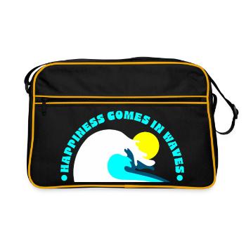 Smile waves and sunbeams - Retro Bag - black/gold - Front