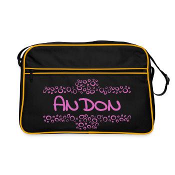 Andon - Retro Tasche - Schwarz/Gold - Vorne