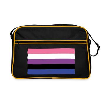 Genderfluid Pride Flag - Retro Bag - black/gold - Front