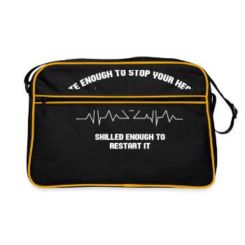 Cute Enough to stop your heart - Retro Bag - black/gold - Front