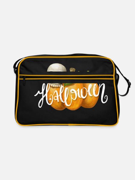 Halloween citrouille - Sac Retro - noir/or - Devant