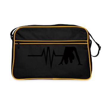 My heart beats for Running - Sprint Jogging Fit - Retro Bag - black/gold - Front