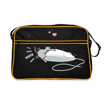 Die Maus ... - Retro Tasche - Schwarz/Gold - Vorne
