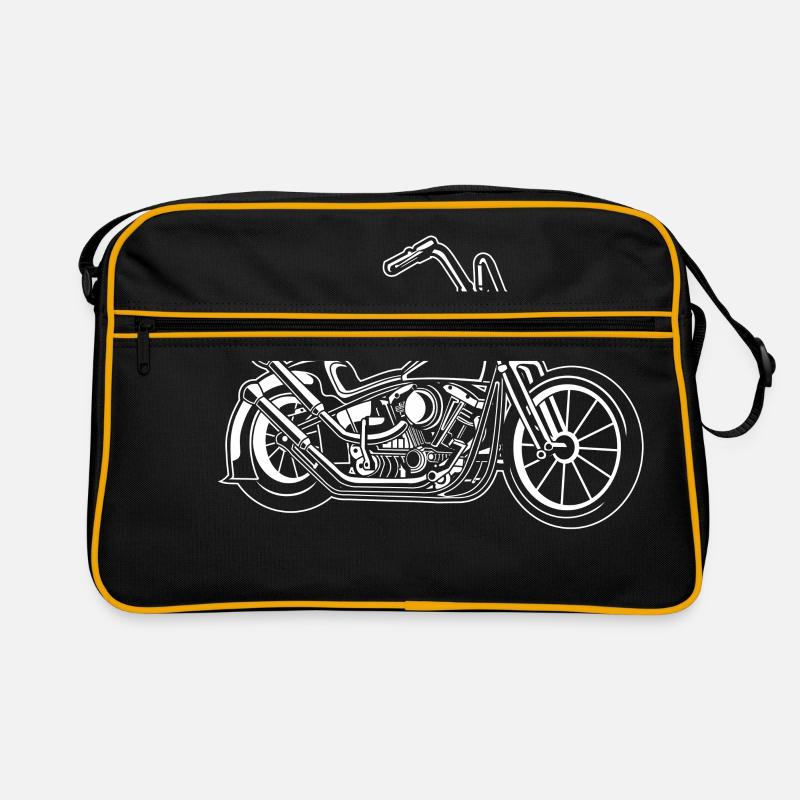 Chopper / Bobber Motorcycle 02_white Retro Bag
