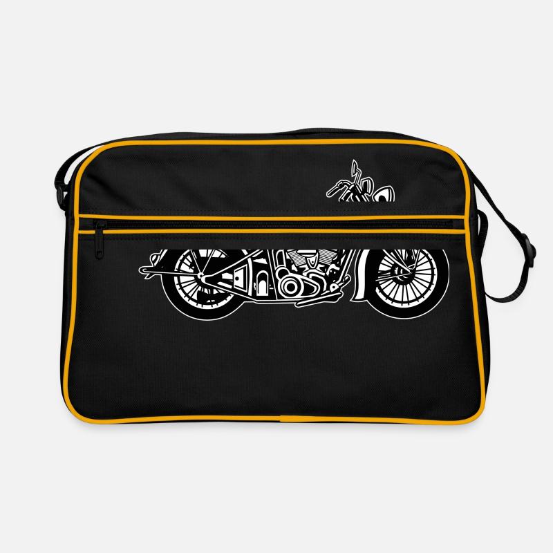 Chopper / Bobber Motorcycle 03_black white Retro Bag