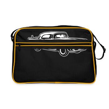 Chevy Bel Air / Oldtimer 01_white - Retro Bag - black/gold - Front