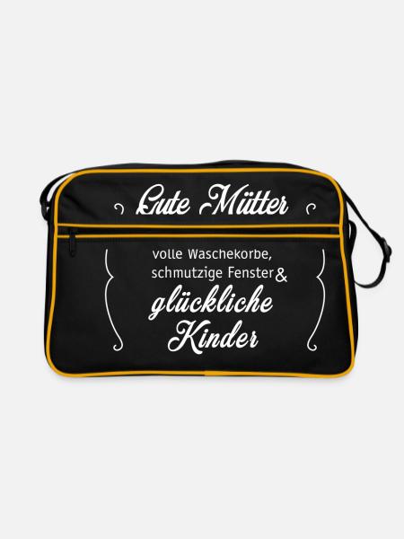 Mutter | Mama | Mütter | Muttertag | Geschenk Kind - Retro Tasche - Schwarz/Gold - Vorne