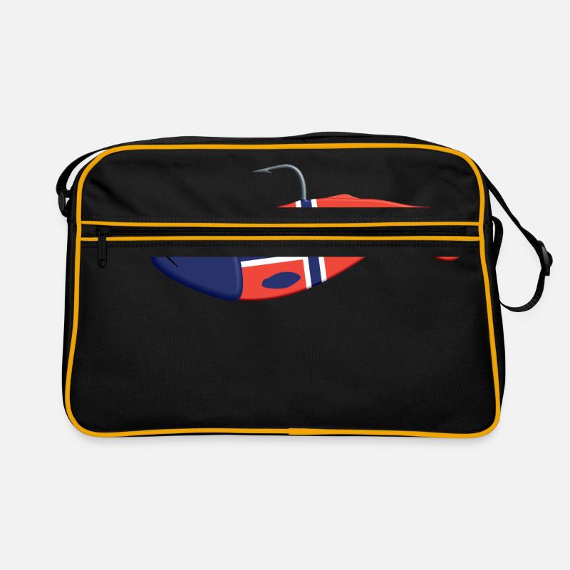 Gummifisch Big Norwegen - Retro Tasche - Schwarz/Gold