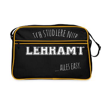 Lehramt Studium Geschenk Lehrer Student - Retro Tasche - Schwarz/Gold - Vorne