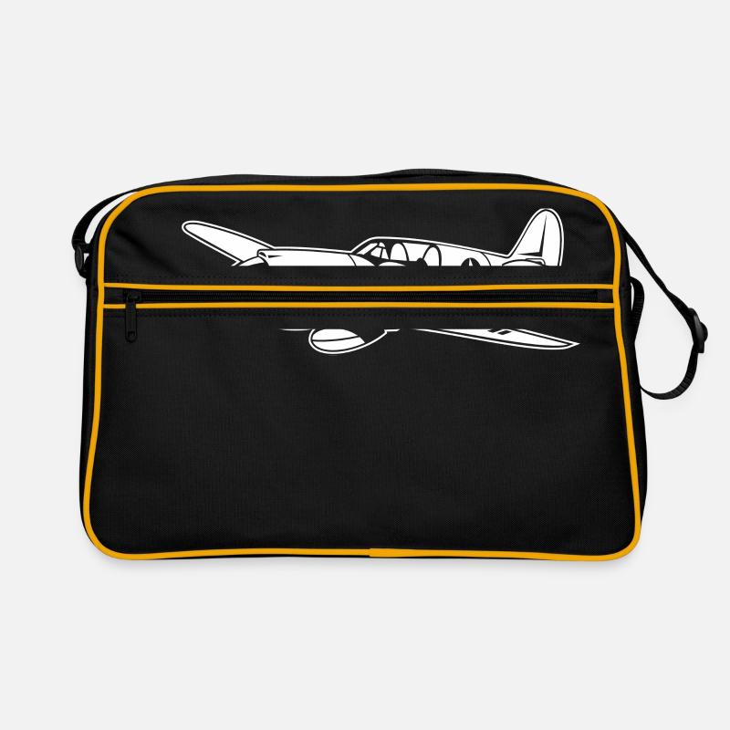Jagdflugzeug / Kampfflieger Warhawk 02_weiß Retro Tasche