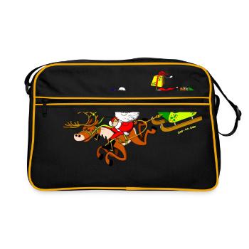 La livraison de cadeaux du Père Noël avec un - Sac Retro - noir/or - Devant