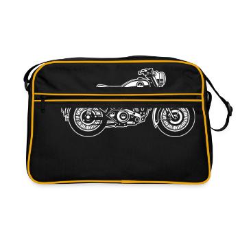 Motorcycle / Classic Motorcycle 04_white - Retro Bag - black/gold - Front