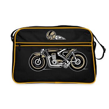 Café Racer Motorrad 05_dreifarbig - Sac Retro - noir/or - Devant