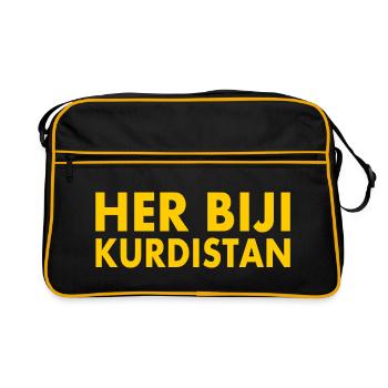 Her biji Kurdistan - Retro Tasche - Schwarz/Gold - Vorne