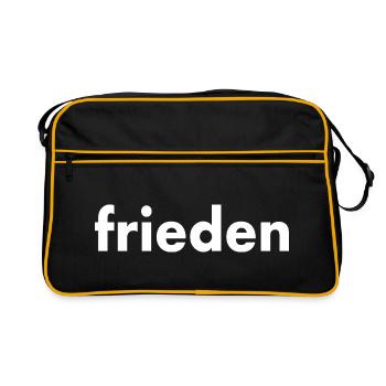Frieden - Retro Tasche - Schwarz/Gold - Vorne