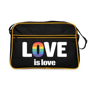 Mois de la fierté LGBT - Love is Love - Sac Retro - noir/or - Devant