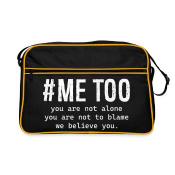 me too you are not alone you are not to blame me - Retro Tasche - Schwarz/Gold - Vorne